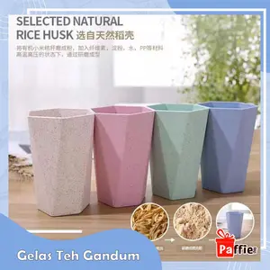 Promo Gelas Teh Gandum Jerami Cangkir Sikat Gigi Plastik serbaguna minum new aksesoris meja makan dapur ok Cod