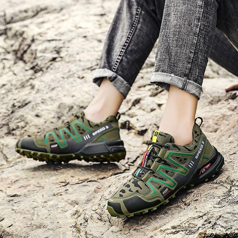 Product Introduction of 2023 Cross-Border Hiking Shoes Men's plus Size Lightweight Casual Mountain Running Shoes Riding plus Size Outdoor Hiking Shoes Non-Slip 13