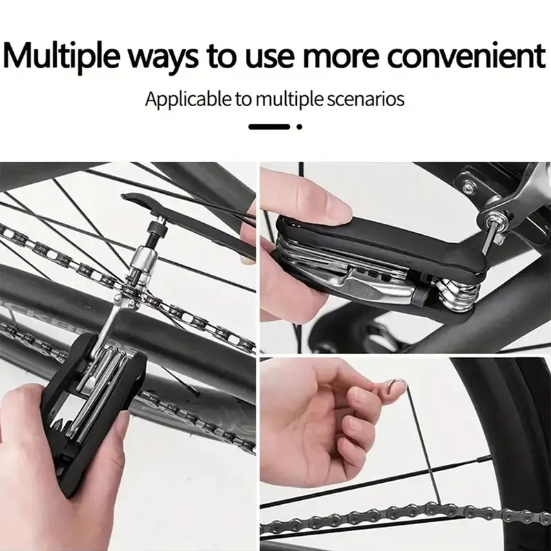 16 in 1 Repair Tool Kit, Portable Mountain Bike Repair Tool Kit, Effortless Maintenance Hex Wrench Spoke Wrench Screwdriver, Hardware, Construction Accessories 4