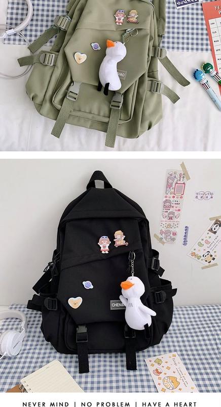 Product Introduction of กระเป๋านักเรียนแฟชั่นวิทยาเขตหญิง กระเป๋าเป้ผ้าใบความจุขนาดใหญ่ สไตล์ฮาราจูกุ นักเรียนมัธยมปลาย มัธยมต้น 15