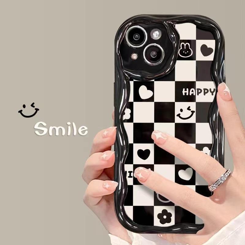 Product Introduction of Ốp Lưng Apple iPhone, Thiết Kế Mặt Cười Kẻ Sọc, Thích Hợp Cho Apple iPhone 11, 12, 13, 14, 15, Pro Max, iPhone 7, 8 Plus, X, XR, XS Max, 12 Mini, Ốp Lưng Bao Gồm Tất Cả, Dễ Thương 3