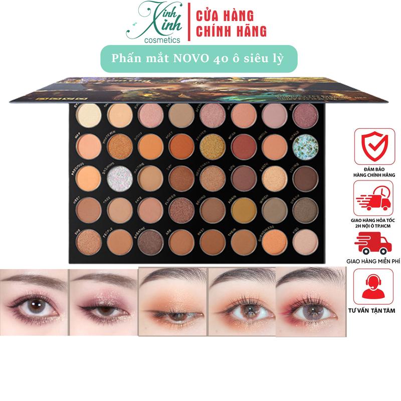 Bảng Phấn Mắt NOVO 40 ô mịn lỳ lâu trôi tone màu siêu xinh