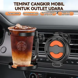 Tempat Minuman Mobil Lipat - Holder Cangkir Multifungsi untuk Ventilasi AC (Anti Tumpah & Stabil)
