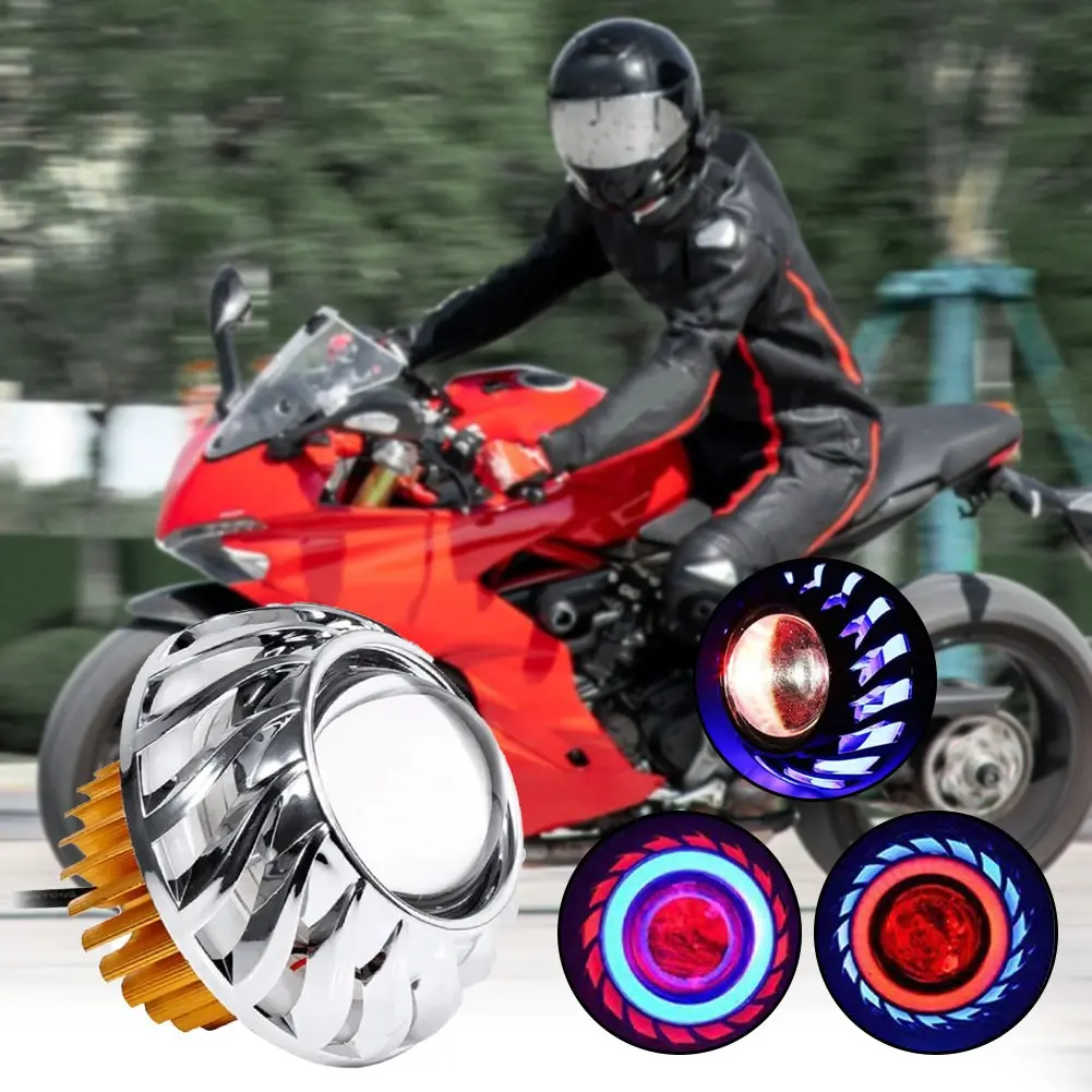 Motorcycle Headlight LED Projector Lens Single Angel Devil Eye Spot Light