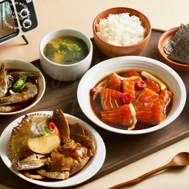 [HCM - Giao 2H] Combo Chuẩn Hàn 2 (Cá hồi, tôm, ghẹ ngâm tương) - Cô Thảo Tôm Cá 0