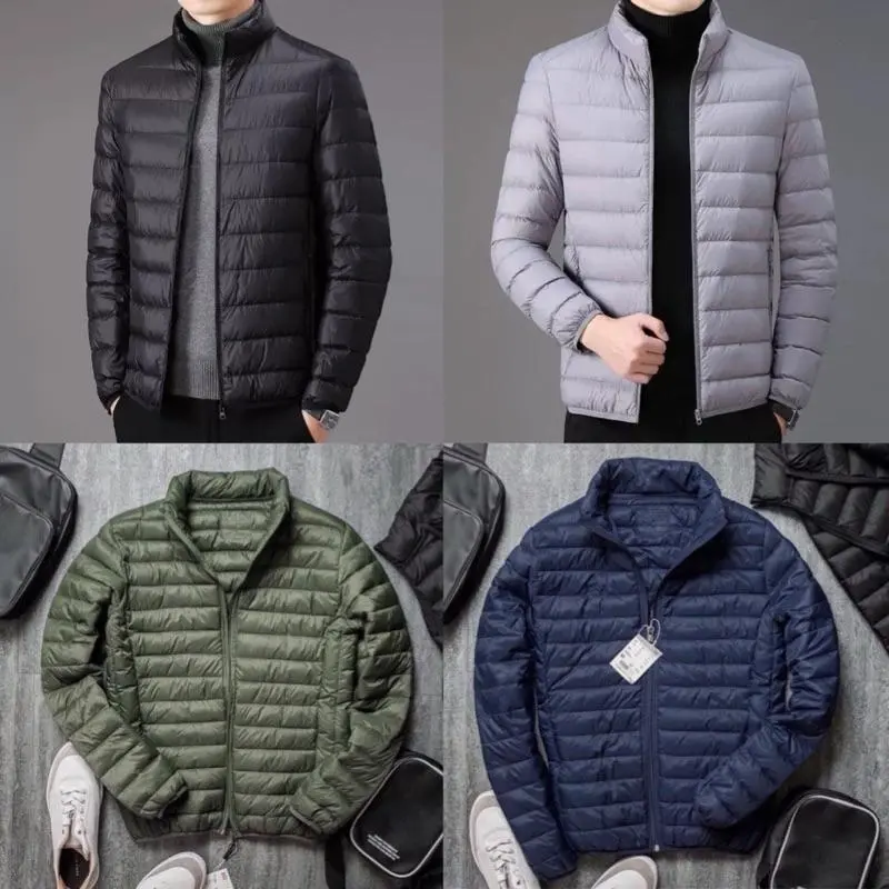 Áo khoác phao nam siêu nhẹ lông vũ 3 lớp trần ngang from rộng hàn quốc, Áo phao nam nữ unisex xanh đen xám rêu ấm áp, áo khoác siêu nhẹ nam nữ, áo rét nam chống nước chống lạnh chống rét, YAN BOO