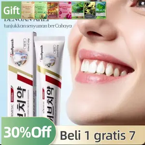 [Manfaat toko baru Beli 1 gratis 7]smilora bebas karang gigi dan bau mulut / Pasta Gigi Herbal BPOM 100gr Pencegah gigi berlubang & Sensitif Penghilang Bau Mulut melindungi gusi, menghilangkan warna kuning, memperbaiki, dan menyegarkan napas.