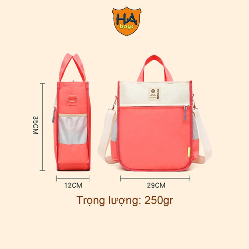 Balo túi xách học phụ đạo cho học sinh nam nữ HA1028 kích thước 35x29x12cm, chất liệu Canvas dai bền Đeo Vai 6