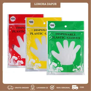 100pcs Sarung Tangan Plastik isi Bening / Kantong bening Food Hand Disposable / Sarung tangan kemasan plastik disposable serbaguna I PB-44