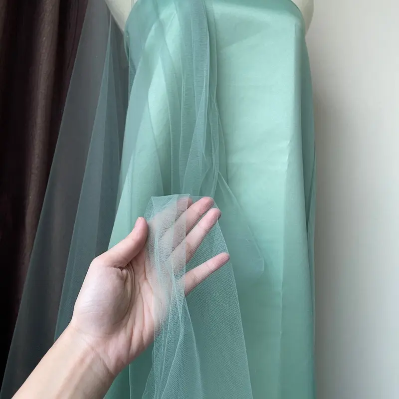 Bahan Kain Soft Tile Tule Tulle Polos Premium Jaring Kelambu Warna Rosegold Sky Blue Sage Green Hitam Hijau 4