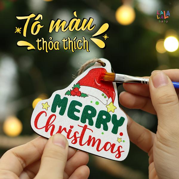 MUA 1 TẶNG 2 set tô màu trang trí noel 2025 giúp bé phát triển sức sáng tạo Kèm màu kèm hộp Đồ chơi thủ công cho bé Lalala baby