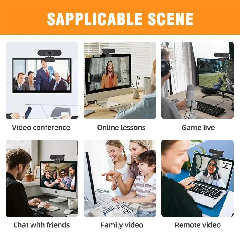USB Powered Webcam, 1080P Streaming Webcam with Microphone, Plug & Play Webcam for Video Call, Learning, Conference, Compatible with PC, MAC, Laptop, Monitor Camera, Home Office 8