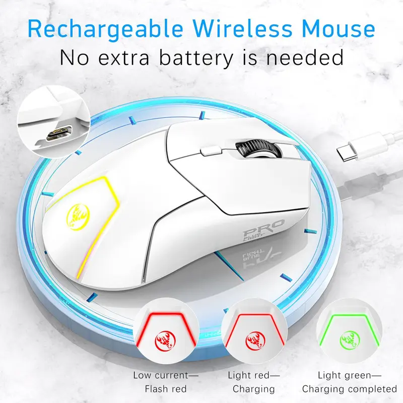 Rechargeable Wireless Gaming Mouse, Ergonomic Design Bluetooth-compatible Mouse, Gaming Mouse for Gamer, Gaming Accessories 6