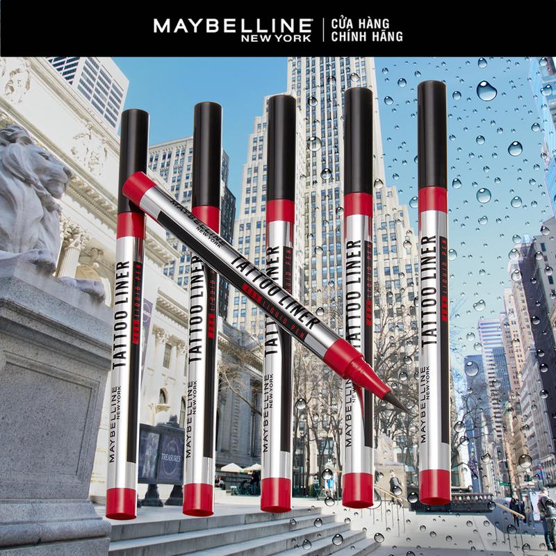 Bút Kẻ Mắt Nước Đậm Màu Không Lem Trôi Maybelline New York Tattoo Liner 48h Liquid Pen (Mới)