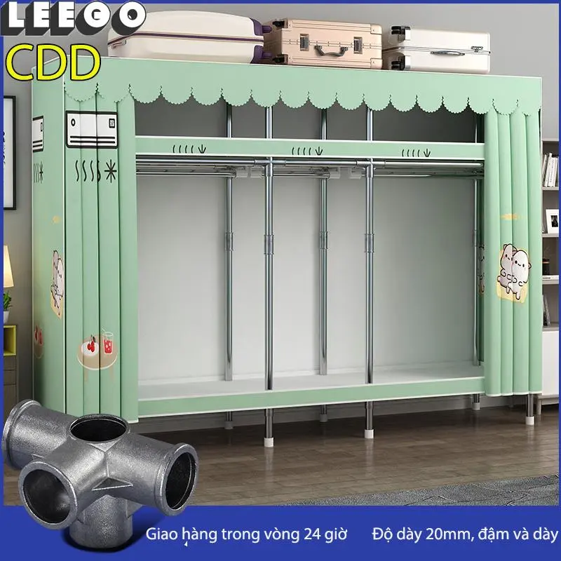 Tuvaicaocapvn Tủ quần áo 85/105/145/165/205 cm vải tủ quần áo trẻ em kích thước ống thép 20MM Các khớp hợp kim chắc chắn và bền tủ  đồ  đựng  quần  áo  gấp  gọn
