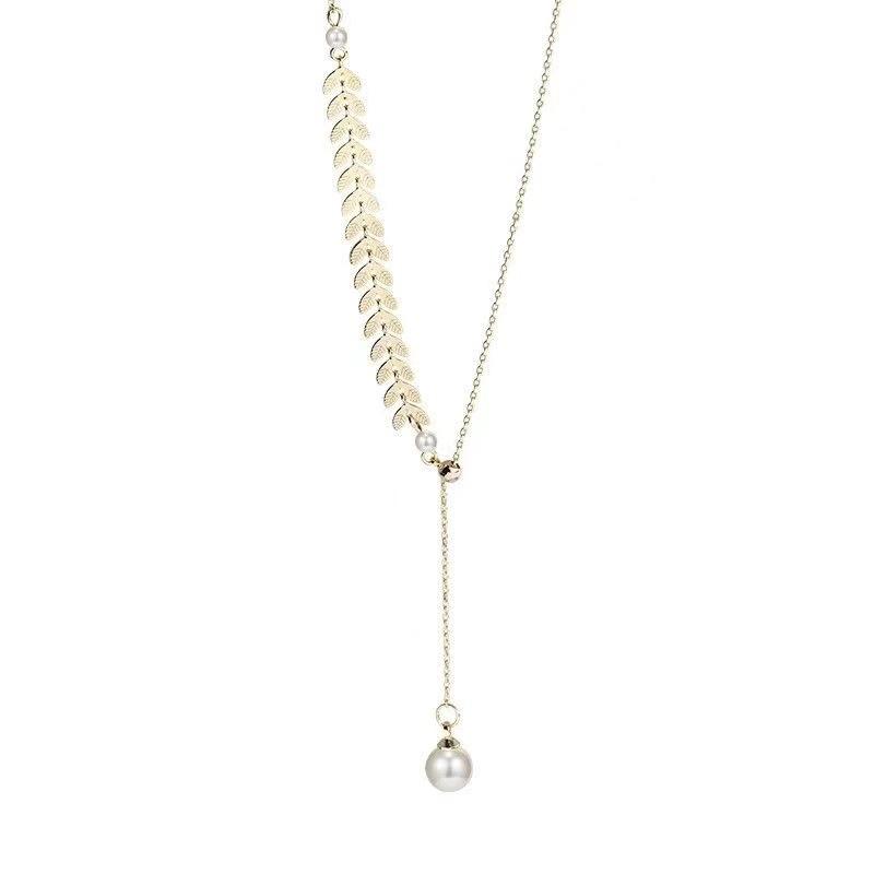 Product Introduction of Three Piece Set of Niche Design, Wheat Ear Pearl Necklace, Earrings, Bracelet Necklace, Light Luxury High-end Hot Selling Jewelry Set 7