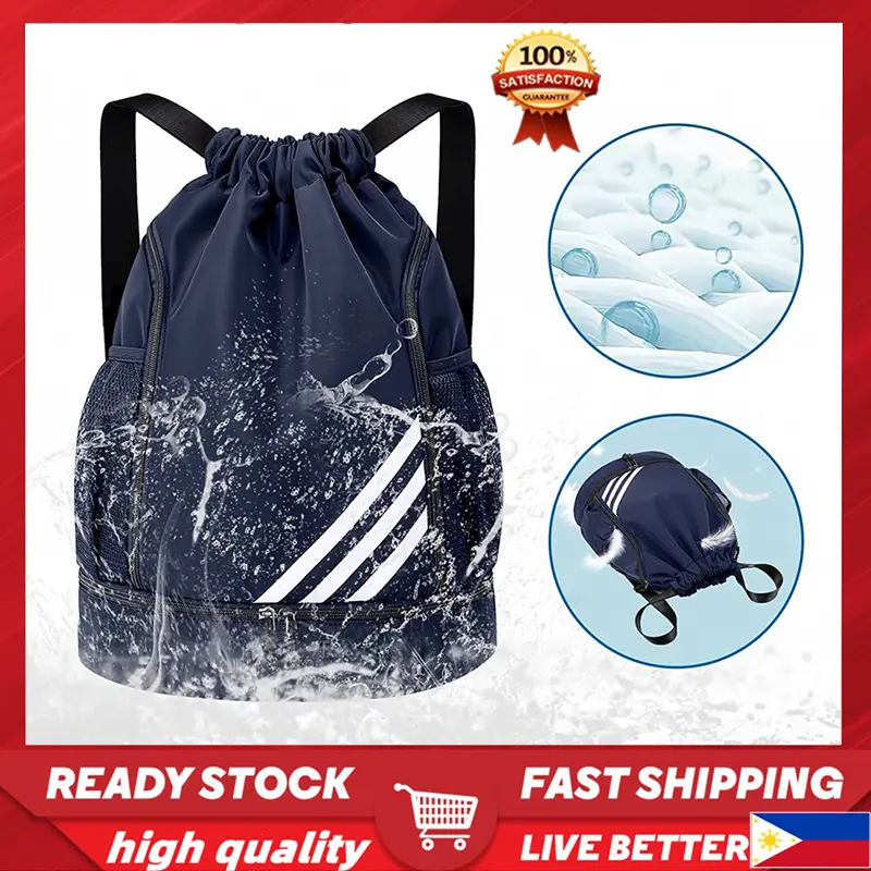 Sports backpack waterproof drawstring backpack sports fitness bag string bag  gym bag ball bag