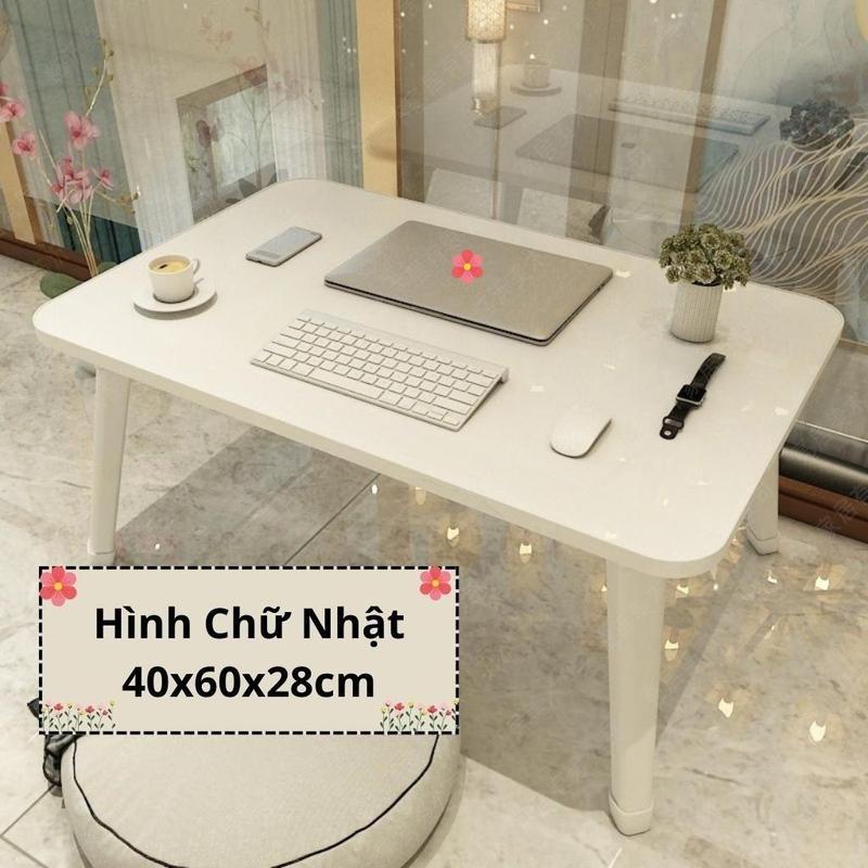  Bàn học gấp gọn mini mặt gỗ chân nhựa thông minh ngồi bệt để giường laptop xếp gọn dành cho học sinh  sinh viên 