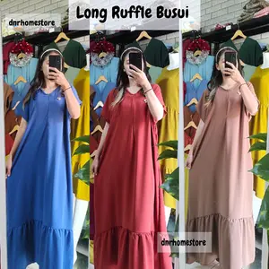 Long Ruffle Busui Daster Kekinian Jumbo Crinkle Airflow