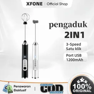 XFONE Whisk Pembuih Susu Pengocok Telur hand mixer mixer kopi Hand Mixer Mini 2 in 1 Pengocok Telur Whisk Milk Frother isi ulang USB Blender