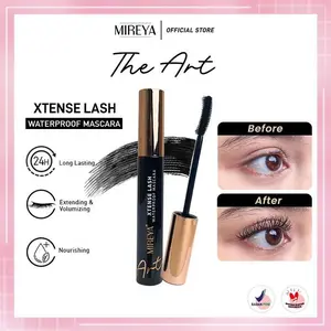 rd f Mireya The Art Mascara Xtense Lash Waterproof - Long Lasting 24H | 3-in-1 Full Boost: Extending, Volumizing & Nourishing with Hyaluronic Acid, Aloe Vera, Castor Oil | Maskara Tahan Air & Tahan Lama - XtenseLashMascara