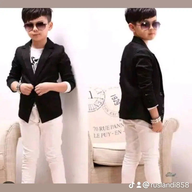 jazz blazer anak usia 2-13 tahun slimfitt Lengan panjang Kancing 0
