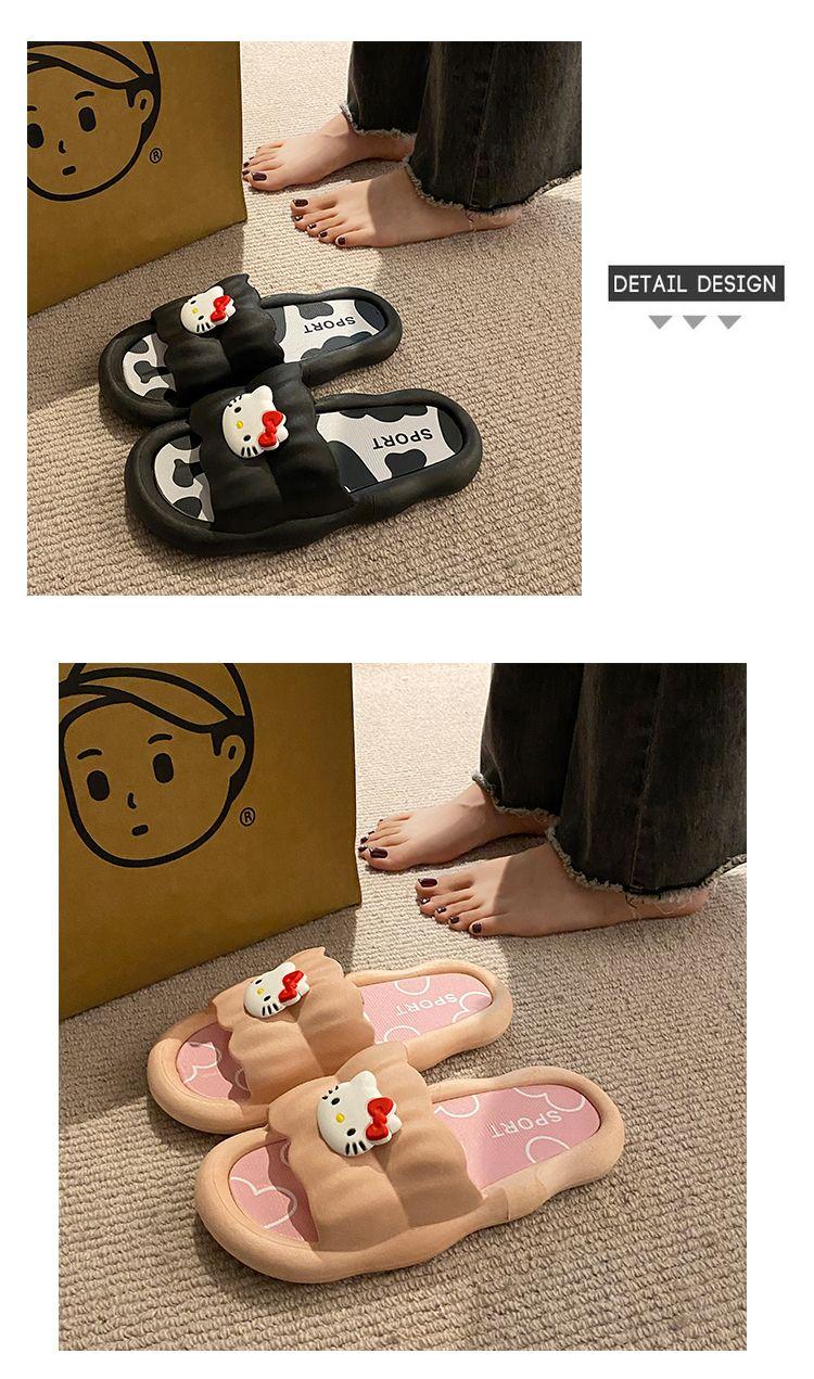 Product Introduction of Dép Hello Kitty, Thiết Kế Hoạt Hình Dễ Thương, Có Thể Đeo Ngoài Trời, Dép Hellokitty, Dành Cho Nữ, Đế Dày, Thoải Mái, Thích Hợp Để Tắm Trong Nhà, Dép Chống Trượt, Năm 2025 3