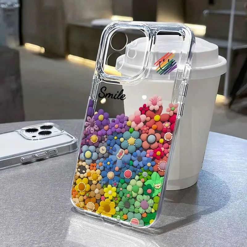 Phụ Kiện Ốp Điện Thoại, Thiết Kế Hoa Đầy Màu Sắc, Tương Thích Với iPhone 11, 12 / 13 / 14 / 15pro Max, Thiết Kế Động Vật nhỏ Dễ Thương, Chống Nước, Chống Sốc, Ốp Di Động 0