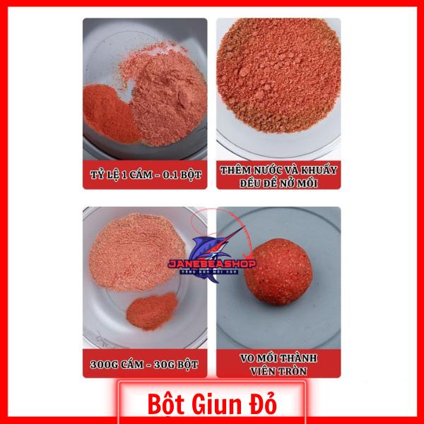 Bột Giun Đỏ  Nhập Khẩu Cao Cấp - Phù Hợp Đánh Nhiều Loại Cá giun  say mồi câu  hạt dẻo 3