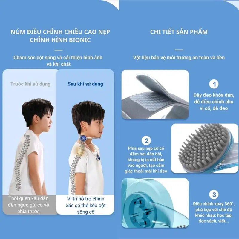 Đai Nẹp Cổ Chỉnh Sửa Tư Chống Gù Chống Cận chống mỏi cổ 7