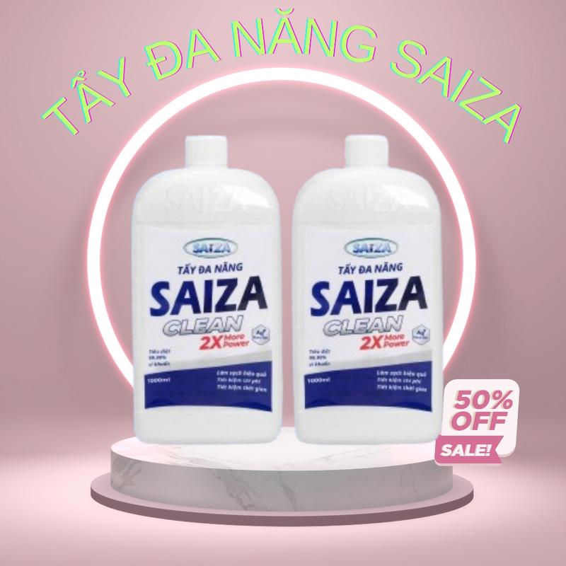 COMBO 2 CHAI DUNG DỊCH TẨY ĐA NĂNG SAIZA 1000ML - Vệ sinh nhà cửa, tẩy sạch khử khuẩn với công nghệ Nano Bạc Làm Sạch Nước Rửa Chén