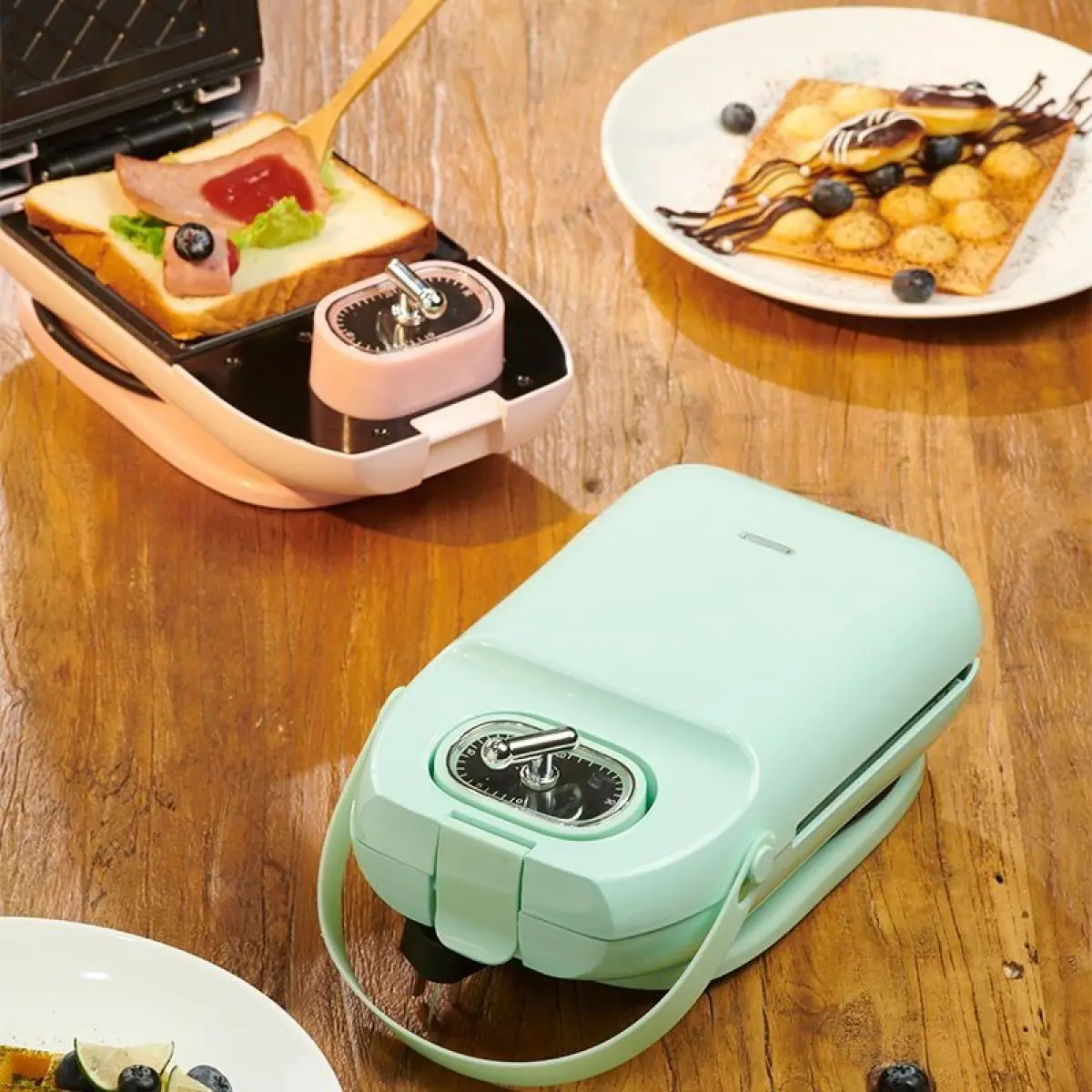 Sandwich Maker Panini Waffle Breakfast Bread Crepe Portable Household Small Baking Machine