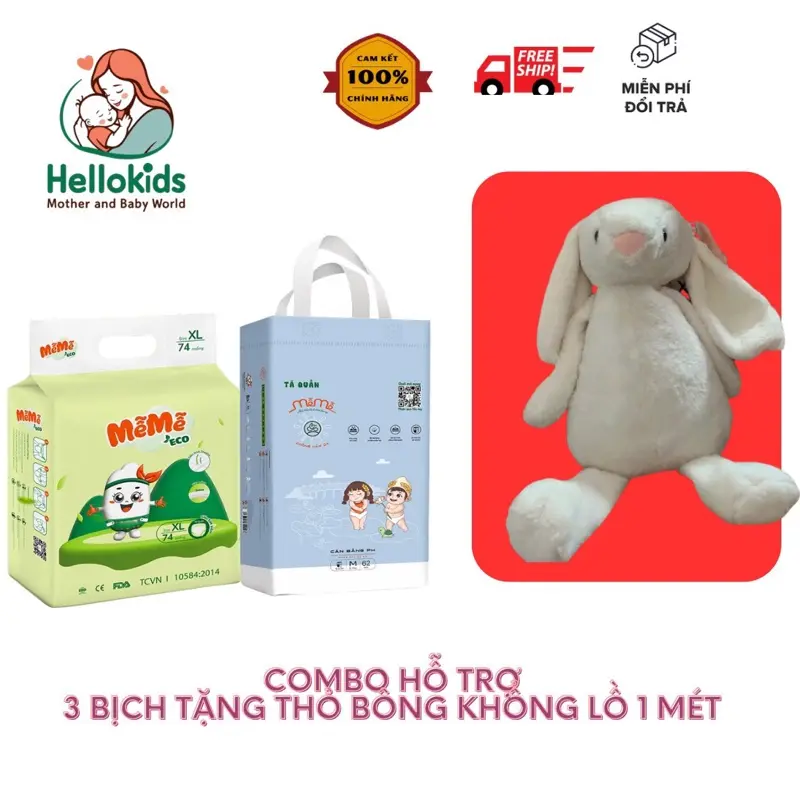 COMBO 3 Bịch Tã Bỉm Mễ Mễ   QUÀ TẶNG