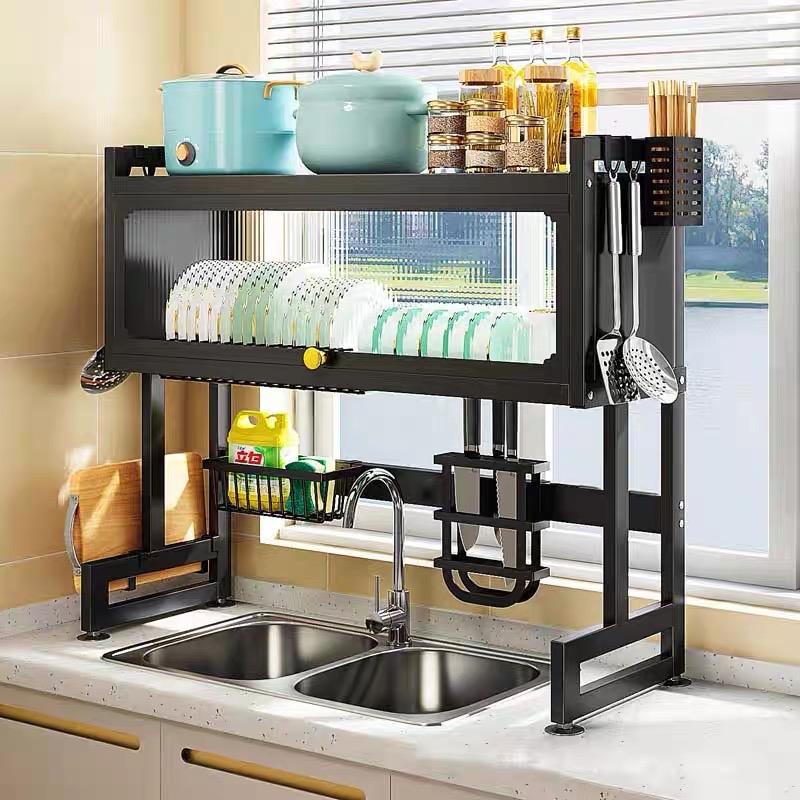 Kệ úp chén bát đa năng có nắp đậy giá để bồn rửa đa năng Kitchen tủ úpbátđĩa
