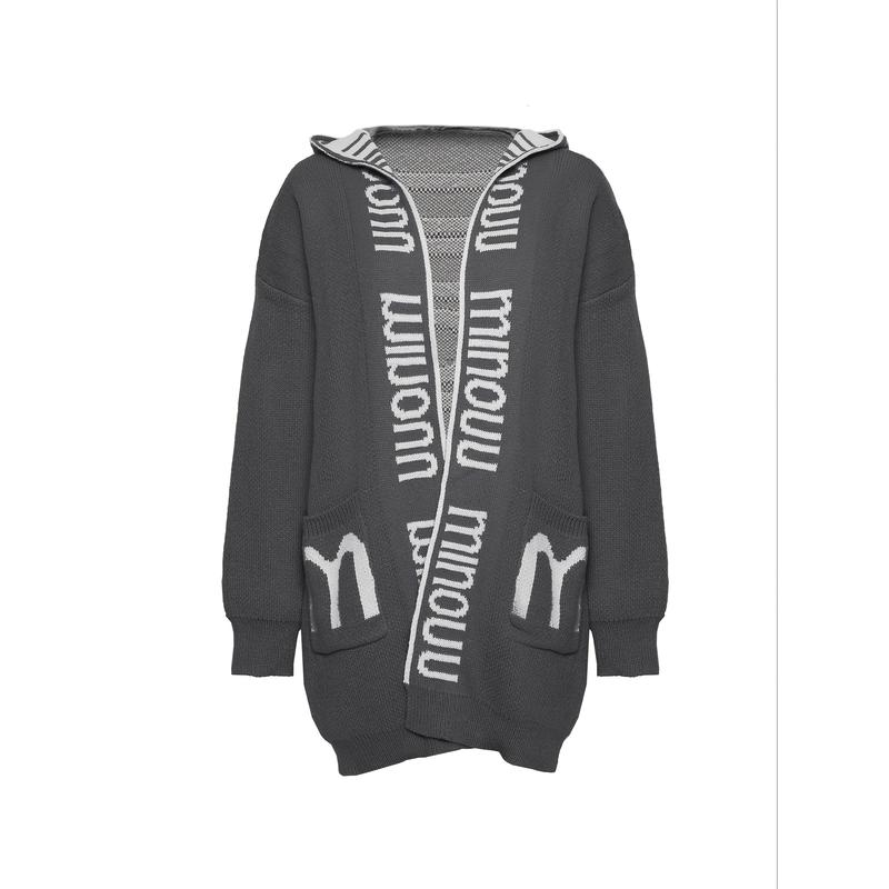 Fashion Casual Print Cardigan Hooded Collar Outerwear Fashion Casual Print Cardigan Hooded Collar Outerwear