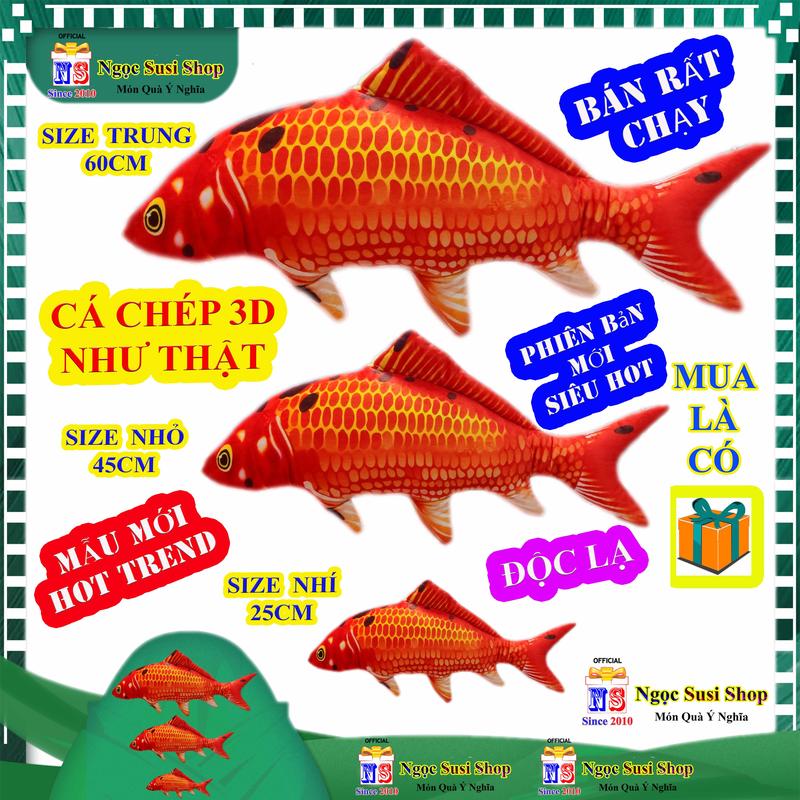 GẤU BÔNG CON CÁ CHÉP CÁ KOI HÓA RỒNG 3D NHƯ THẬT MÀU ĐỎ SIÊU ĐẸP - thú bông thú nhồi bông đồ chơi doll toy ĐỘC LẠ NGỌC SUSI Phát Nhạc Voi