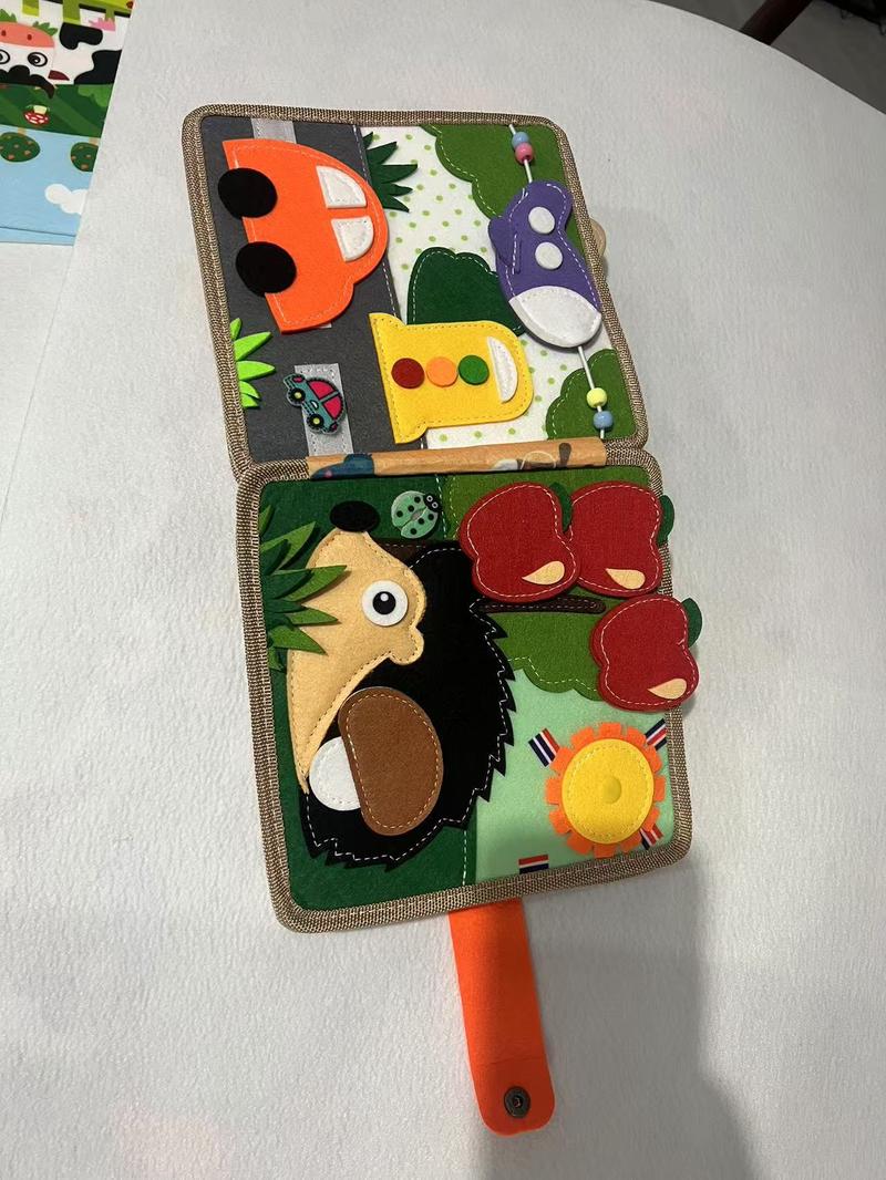 Product Introduction of Children's Tear-Proof Deer Book, Good Night Felt Quiet Book Toy, Early Education Pop-up Book, Enlightenment Baby Cloth Book jumping  cactus 5