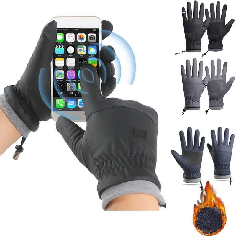 Winter Cycling Gloves Motorbike Waterproof Gloves Anti Slip Touchscreen Windproof Warm Gloves Suitable Biking Driving Hiking Skiing  FEE