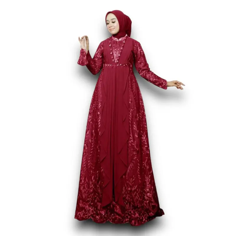 GAMIS MAXI BUSUI VIARA/ TANPA Masker/ KEBAYA BUSUI/ GAMIS PESTA/ GAMIS BUSUI MUSLIM Kombinasi Mutiara Panjang Tile 6