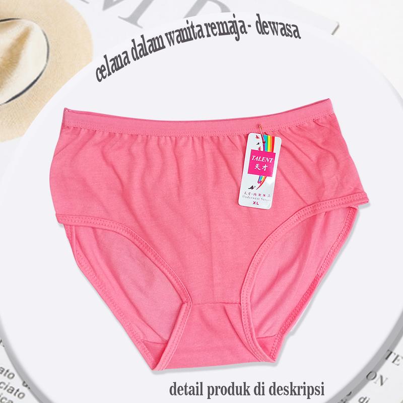 Product Introduction of 6 PCS Celana Dalam Wanita Remaja Dewasa Size M L XL XXL 4L Bahan Katun Lembut Motif Polos Warna Warni Pendek 33