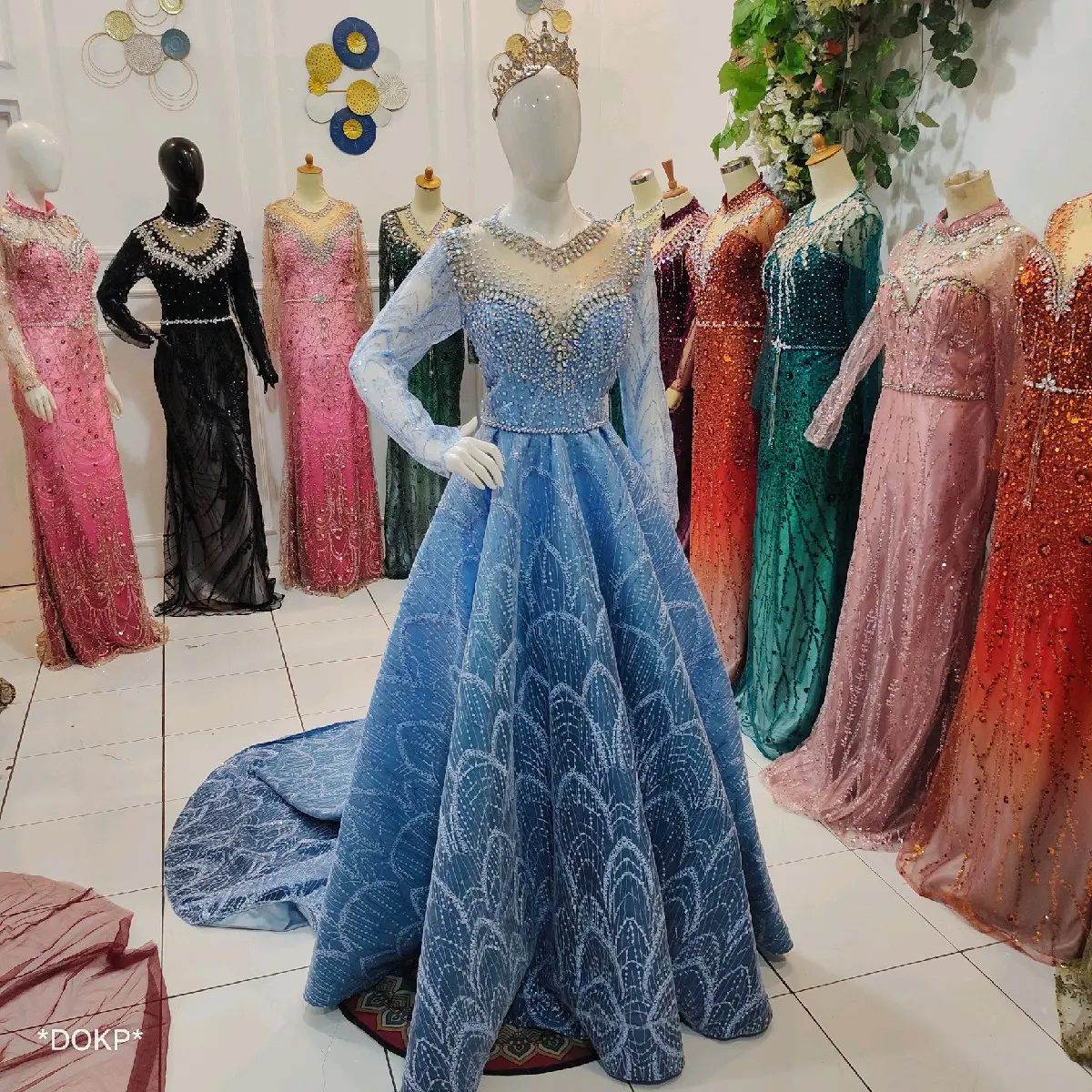 gawn berbie klinolin Pengantin Gaun Wanita