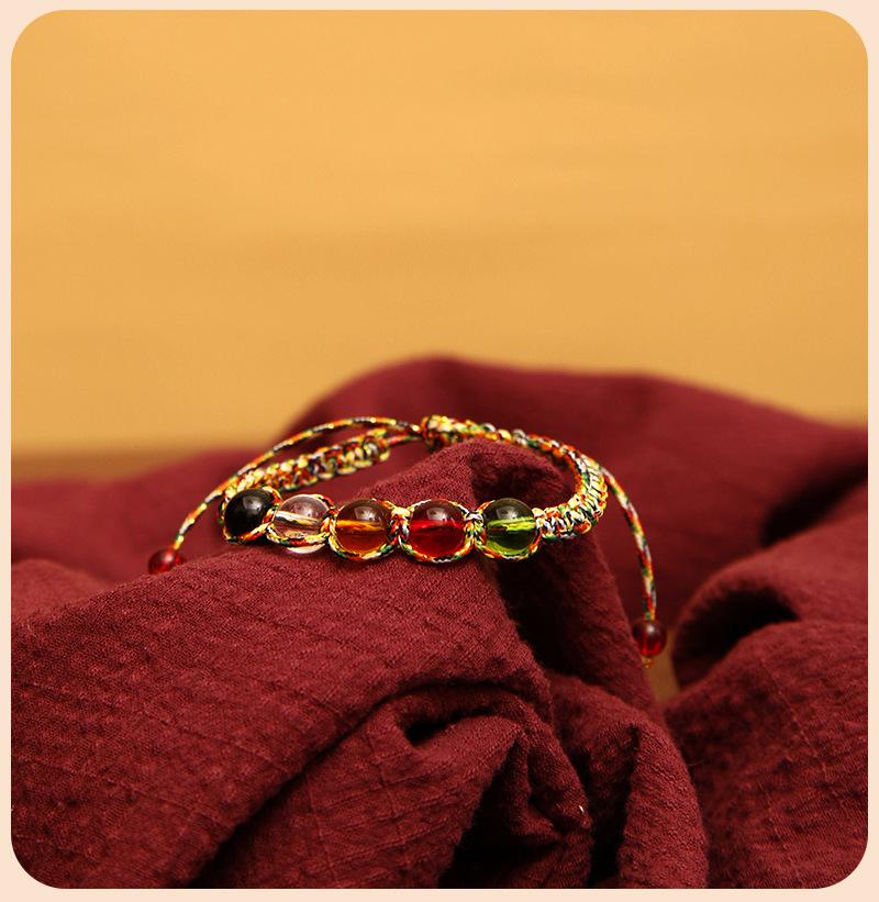 Product Introduction of 5 elements bracelet 2025,Hand woven, five element bead bracelet, unisex, small gift hand rope for transportation 9