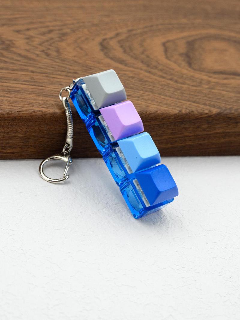 Product Introduction of Fun Keycap Keyboard Keychain As Summer Outfits 2024, Punk Style Keyboard 4 Keys Toy Keychain for Women & Men, Summer Fashion Accessories for Daily Use for Decompression Gift 7