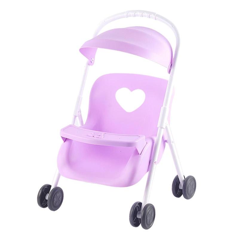 Infant Dolls Stroller Toys Pushchairs Foldable Push Cart Trolley Kids Role Game Toy 8
