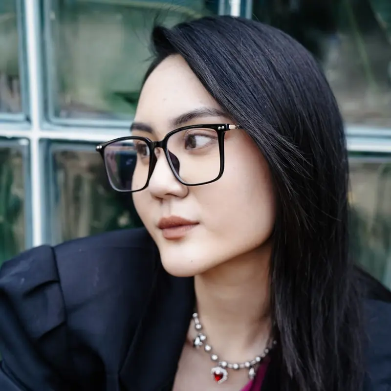 Frame Kacamata - HSF EYEWEAR Matsu Caramel and Black Lensa Wanita Glasses 2