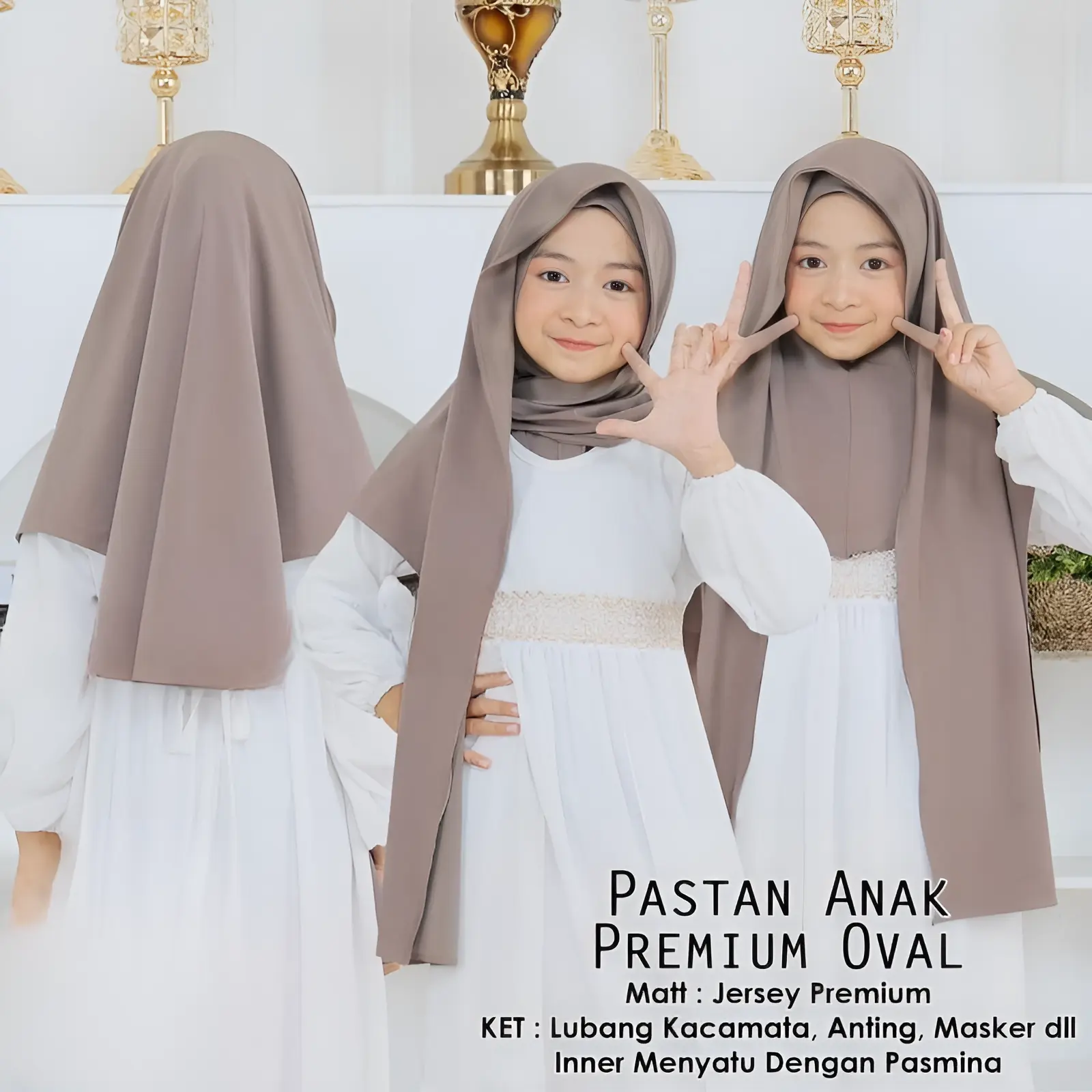 Pashmina Instan Inner Leher Anak Remaja 7-13 tahun Jersey Premium | pashmina instan anak inner ninja oval 3 in 1 Jilbab Muslim Kerudung Sekolah Nyaman
