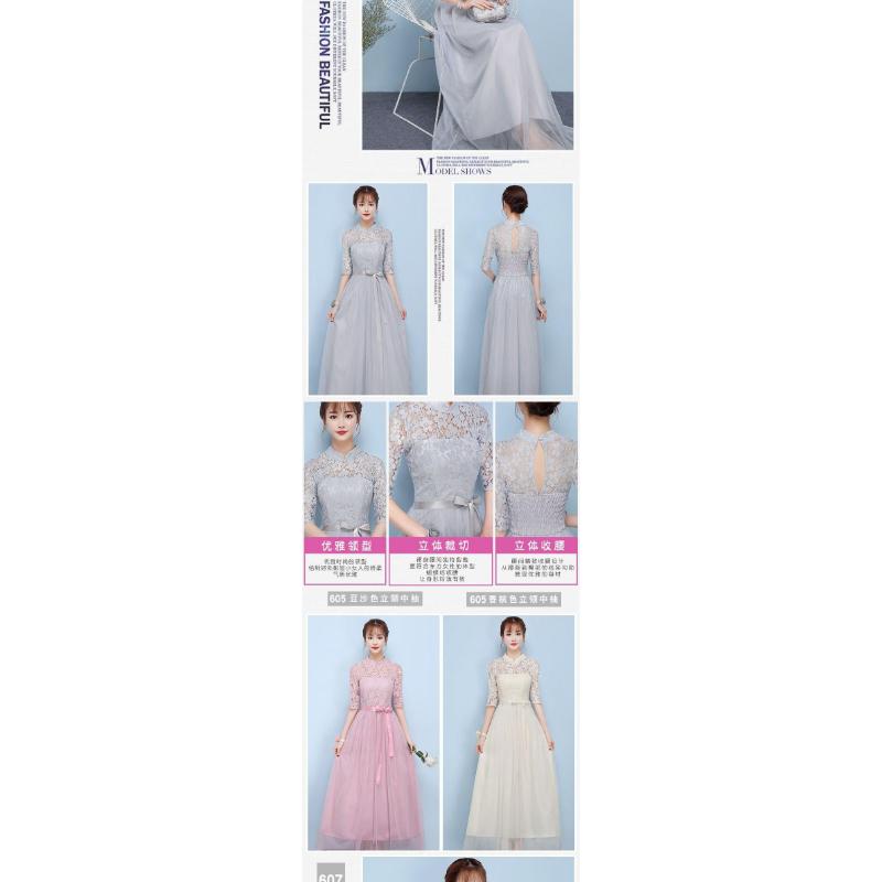 Product Introduction of YXBB Bridesmaid Dress Female Bestie Dress Graduation Photo Dress Long 18-year-old Adult Dress Student Birthday Korean Version Xianxia 49