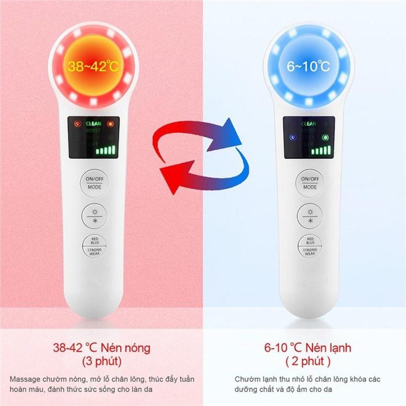 Máy điện di tinh chất Nóng Lạnh Photon Beauty HC70, Máy massage mặt nâng cơ đẩy dưỡng chất  bản 2024