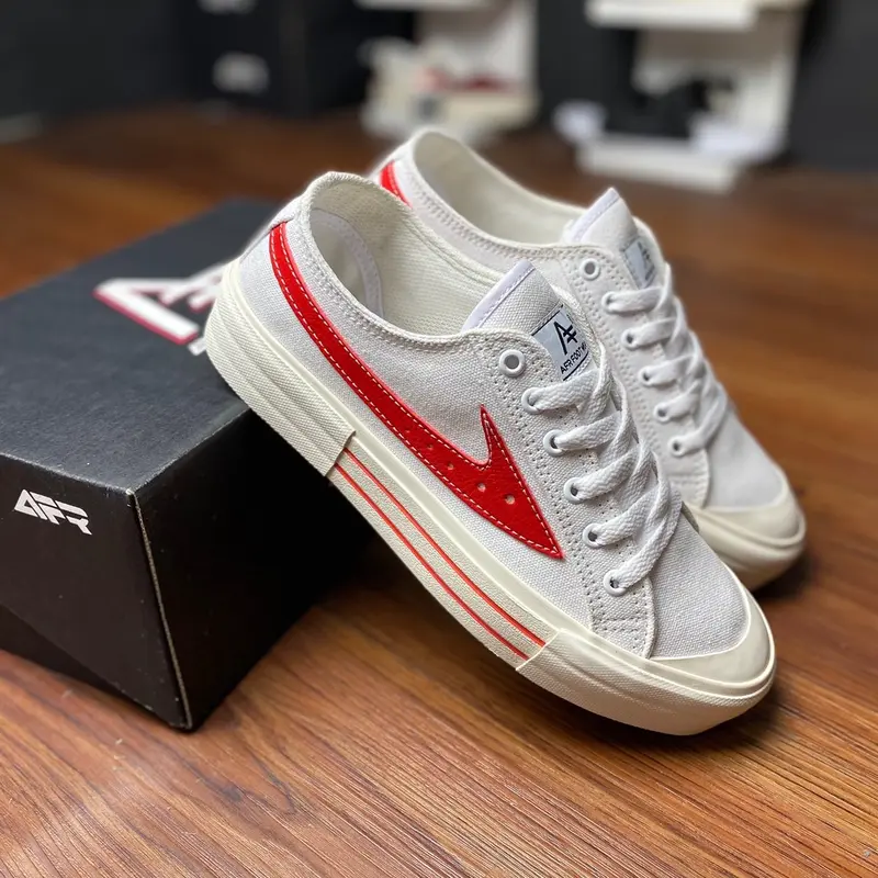 SEPATU PRIA WANITA AFR NOLEDS WHITE RED LOKAL BRAND ORIGINAL Sneakers Kasual 2