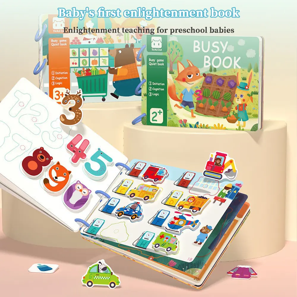 AIYIN Busy Book for Kids Toddlers Educational Toy Baby Diy Quiet Book Montessori Toy Gift
